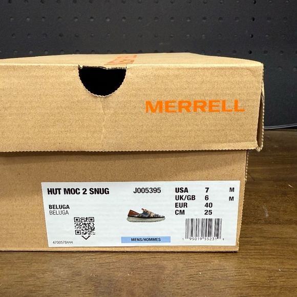 New W/ Box! Men's Merrell Hut Moc 2 Snug Outdoor Beluga Slip On Sneakers Size 7 - Picture 6 of 6